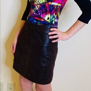 Free People dark brown pencil skirt